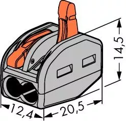 Клеммник CAGE CLAMP 2*(0,08 - 2,5mm)  32A 400V   (уп 50шт)