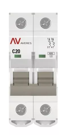 Автоматический выключатель AV-6 C20/2 6кА  AVERES EKF