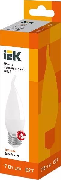 Лампа LED CB35 E27 3000К 7Вт 630Lm на ветру IEK