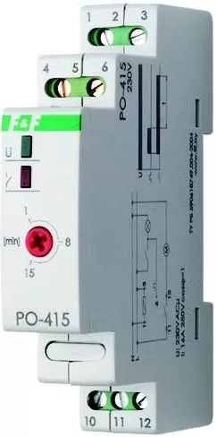 Реле времени с задержкой выкл. PO-415 220v F&F (<10A, 230B, AC)