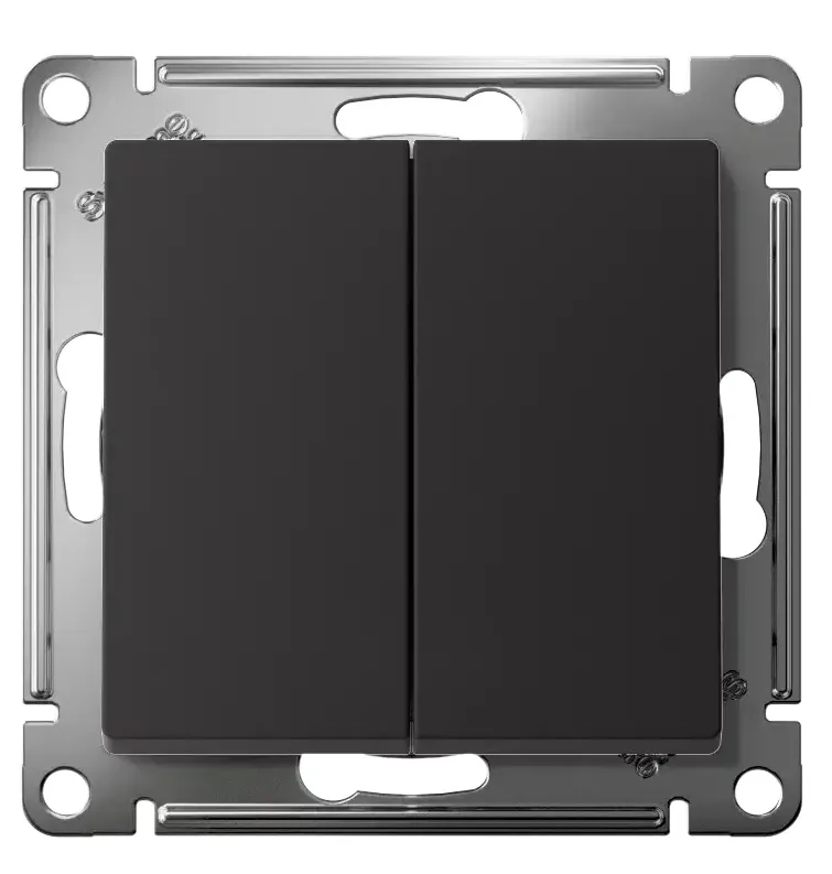 Выключатель 2-кл. Карбон AtlasDesign SE (б.к.)