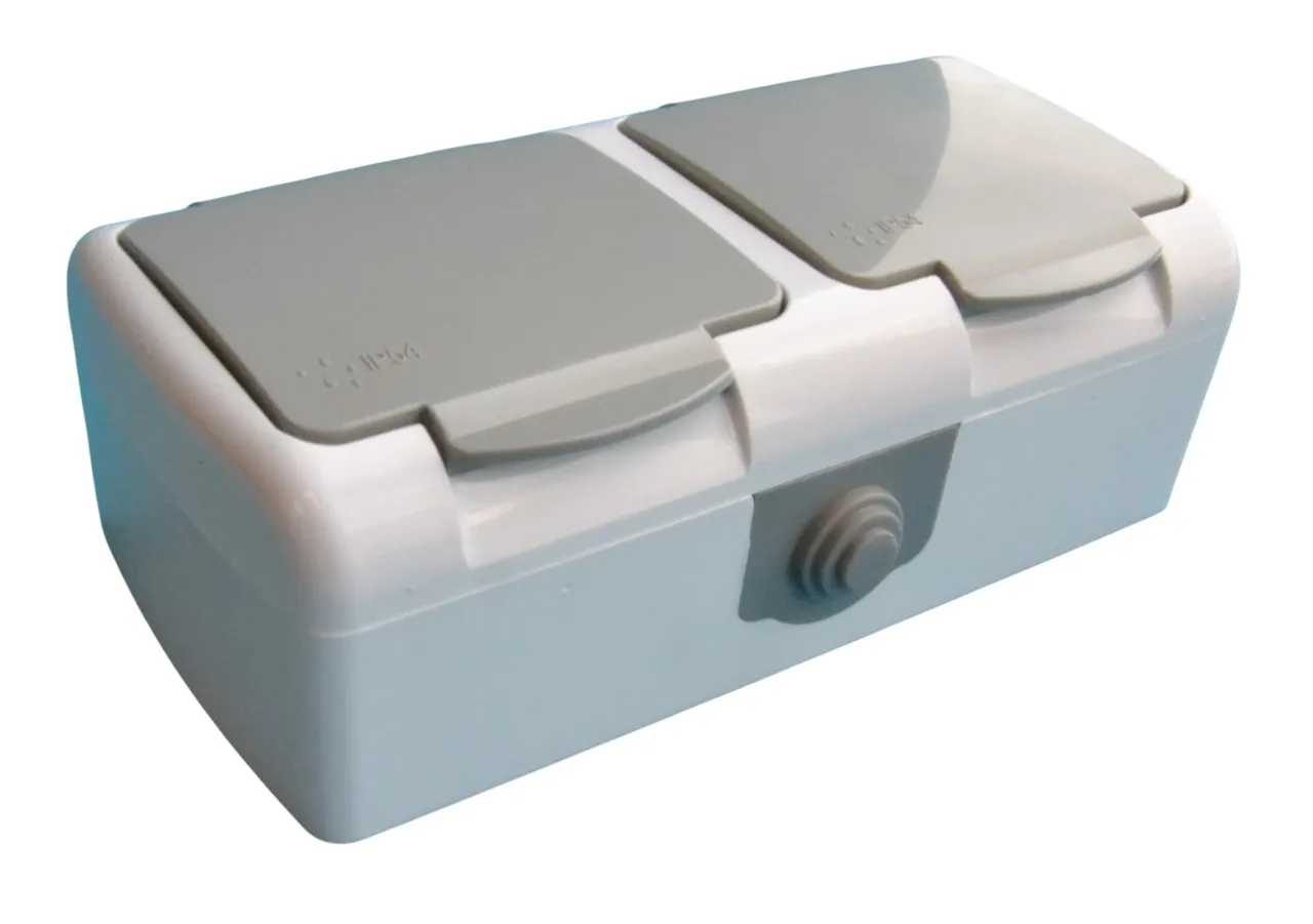 Розетка ОУ 2-я с/з IP54 SD-V1004WG AWSPRODUCTS