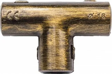 Тройник для труб 16 мм Бронза Bironi