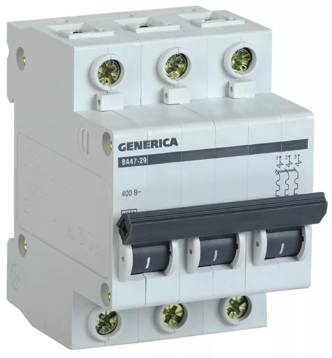 Авт. выкл. ВА47-29 3Р 10А 4,5кА х-ка С GENERICA