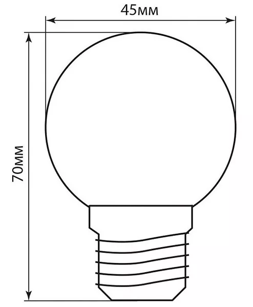Лампа светодиодная 1W 230V E27 6400K G45 матовая, LB-37