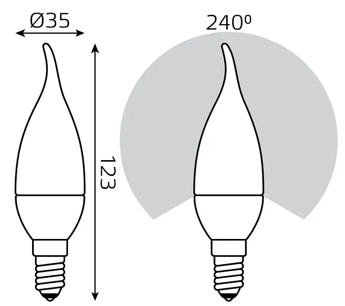 Лампа LED CB35 E14 3000К 8Вт 520Лм Elementary Gauss