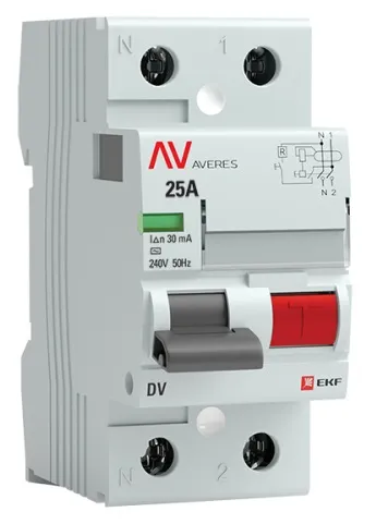 УЗО DV 25/2 30мА, тип AC, 6кА AVERES EKF