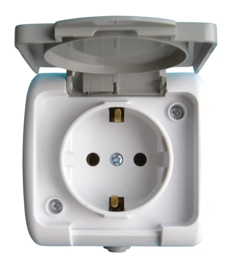 Розетка ОУ 1-я с/з IP54 SD-V1003WG AWSPRODUCTS