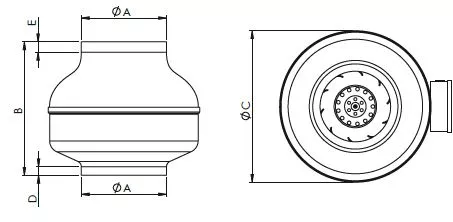 Вентилятор центробежный ard S 150 95W (720м3\ч)
