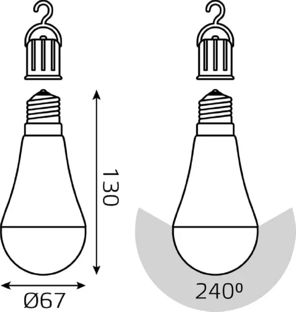 Лампа GAUSS LED A60  7W E27 4100K 470Lm с Li-Ion аккумулятором