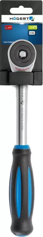 Трещотка с поворотной рукояткой, 1/4", 60 зубцов HOEGERT
