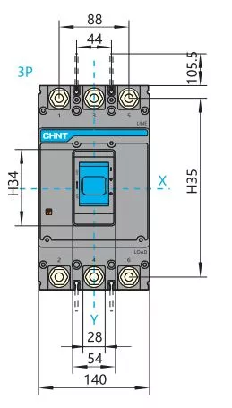 Выключатель автоматический 3п 400А 50кА NXM-400S (R) CHINT131373
