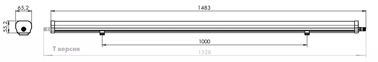 Светильник линейный LED WP-C 53W 4000K 7000Lm IP65 1500мм (сквозн.подкл)