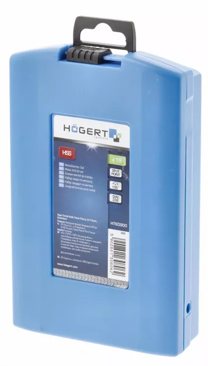 Набор сверл по металлу 19 шт(1мм-10мм, шаг 0,5мм) HOEGERT