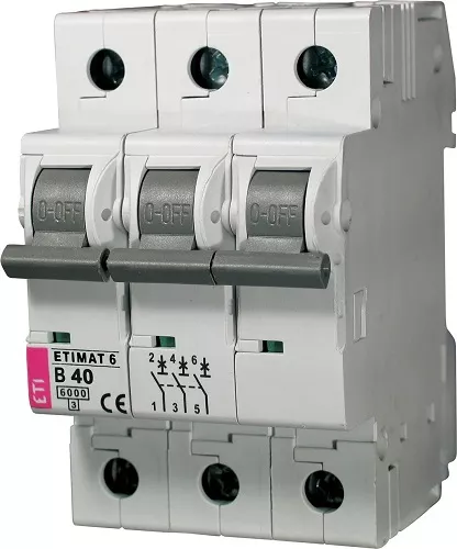 Автоматический выключатель ETIMAT6 B40/3 6кA ETI