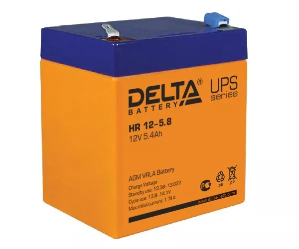 Аккумуляторная батарея Delta HR12-5.8 (12В 5.8Ач) (90*70*101) (1уп-10шт)