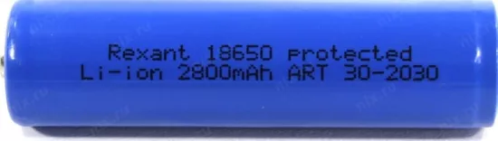Аккумулятор Rexant Li-ion 18650 protected с защитой  2800 mAH 3,7