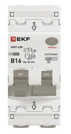 АВДТ-63N B16/1+N 30мА, тип АC, 6кА PROXIMA EKF