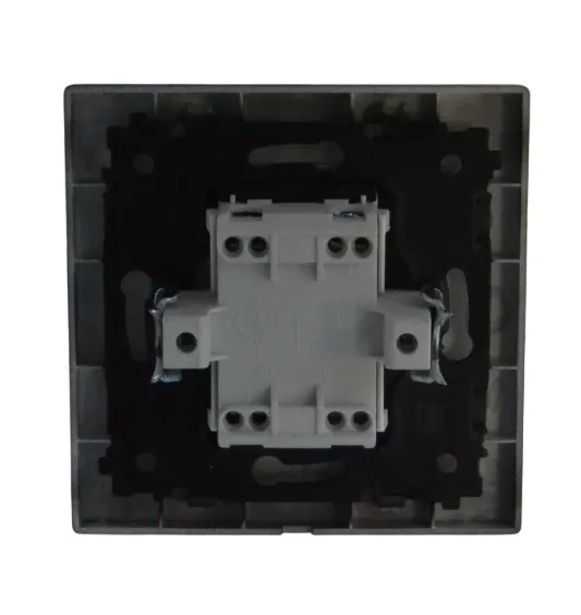 Выключатель 2-кл. с подсветкой чёрный SD-P1006B "Standard" AWSproducts