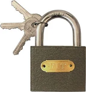 Замок навесной железный 75х58 мм, стальная дужка 9мм