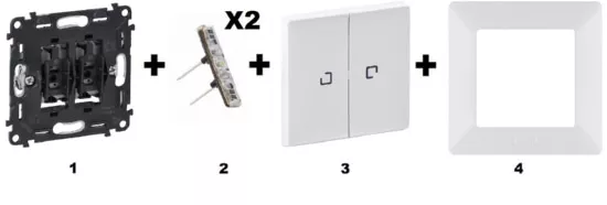 Лицевая панель для Выключатель 2-кл. с подсв Сл. кость  LIFE LEGRAND