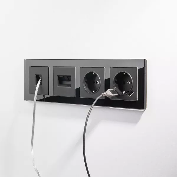 Розетка RJ45 (1-я cat. 5e) Черный матовый WERKEL