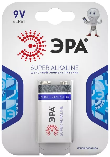 Батарейки 6LR61-1BL SUPER Alkaline (12/96/5760) ЭРА