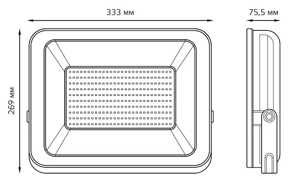 Прожектор LED Elementary 6500K 200W 17000Lm IP65 черный Gauss