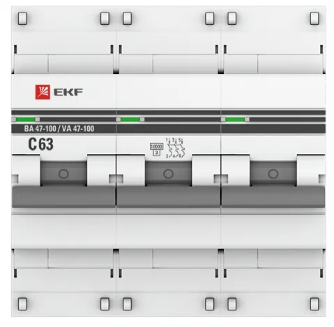 Автоматический выключатель ВА 47-100 C63/3 10кА Proxima EKF