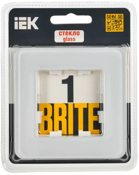 Рамка 1-я белый (стекло) BRITE IEK