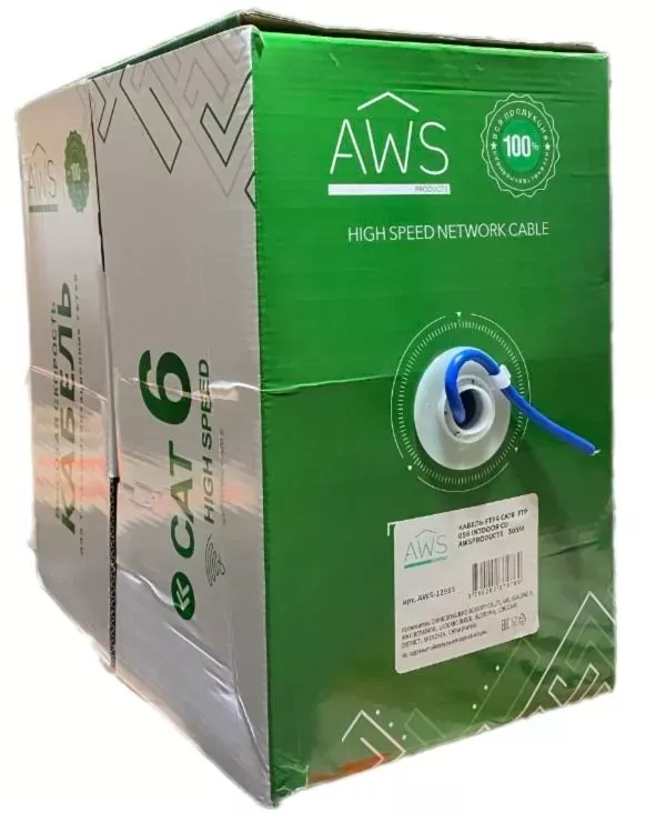 Кабель UTP4 CAT6 056 INDOOR CU (медь) синий AWSPRODUCTS