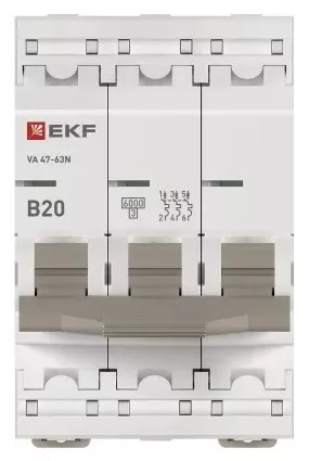 Автоматический выключатель ВА 47-63N B20/3 6кА Proxima EKF (без НДС)