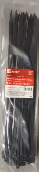 Хомут 4,8*400 черный нейлон UV (100 шт.) Basic (EKF)