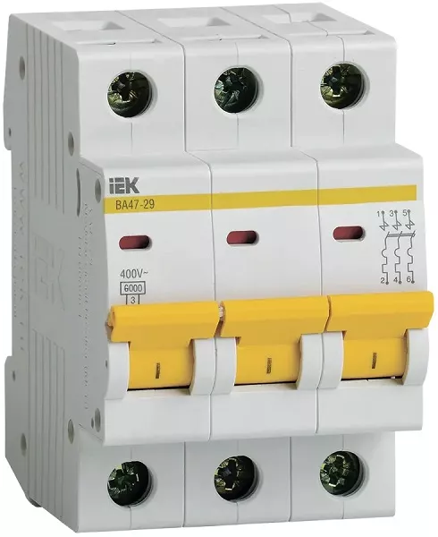 Автоматический выключатель ВА47-29 C6/3 4,5кА IEK