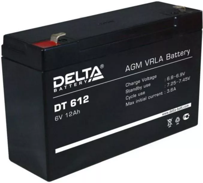 Аккумуляторная батарея Delta DT612 (6В 12Ач)