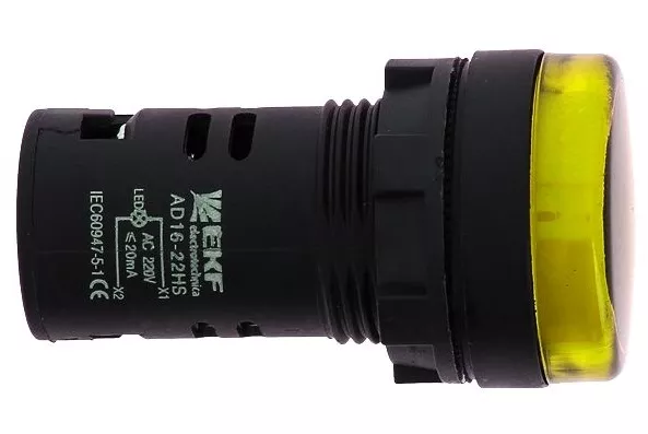 Индикатор LED желтый AD16-22HS 24В AC/DC IP54 EKF