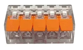 Клемма рычажковая 5 отверстий 0,2-4,0 32А SN-221415 (50шт) AWSPRODUCTS, уп