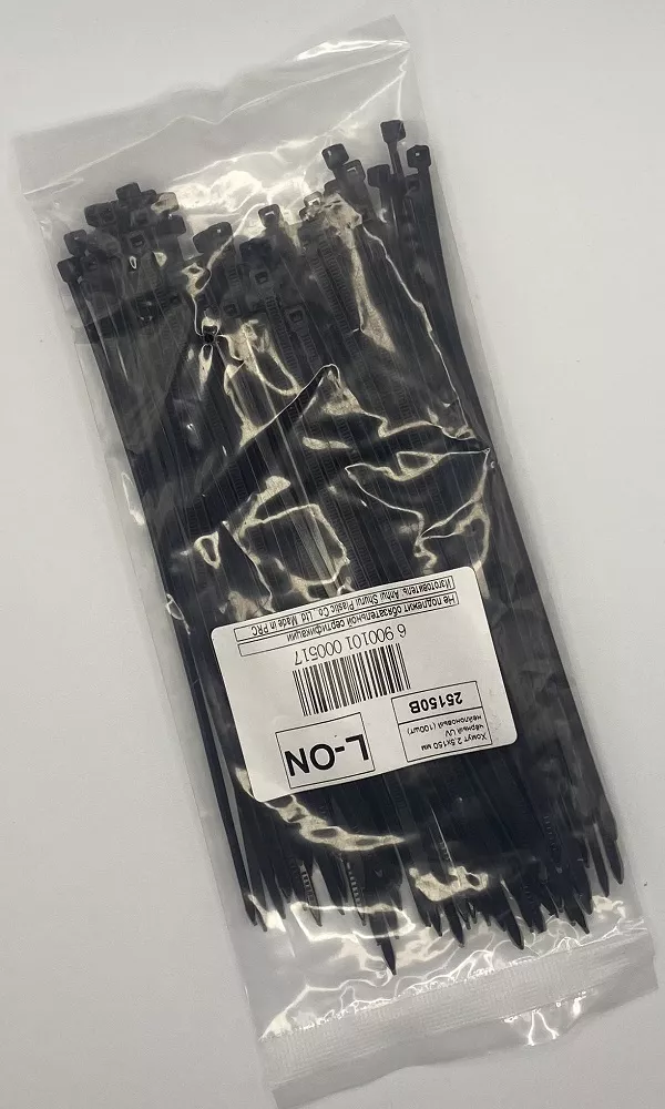 Хомут 2,5*150 чёрный UV нейлон (100шт) (L-ON)