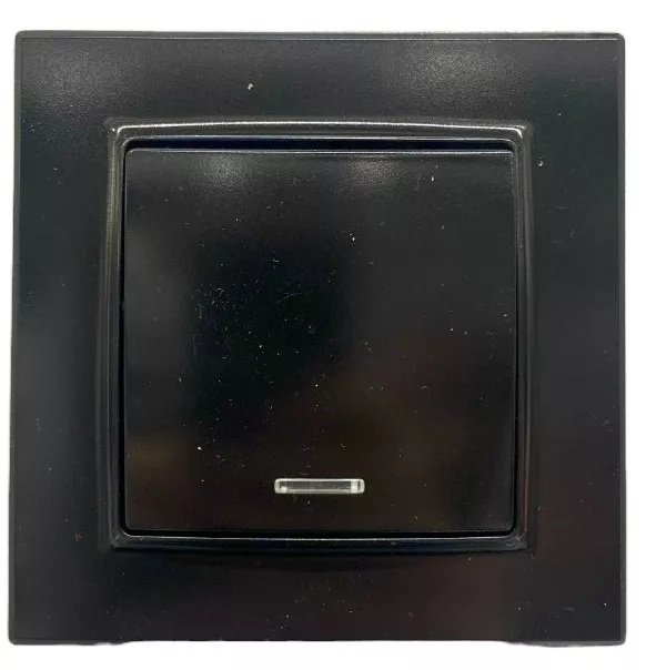 Выключатель 1-кл. с подсветкой чёрный SD-P1002B AWSPRODUCTS