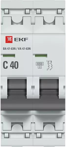 Автоматический выключатель ВА 47-63N C40/2 6кА Proxima EKF
