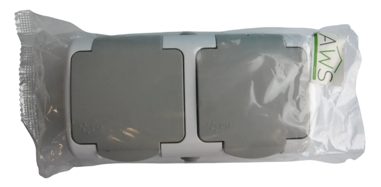 Розетка ОУ 2-я с/з IP54 SD-V1004WG AWSPRODUCTS