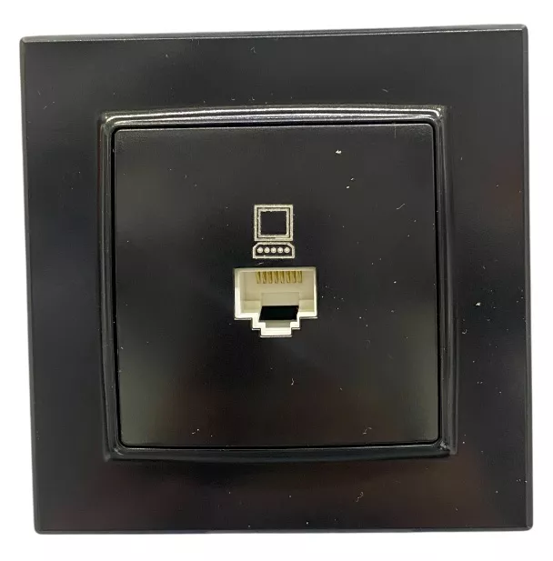 Розетка RJ45 (cat 5e) 1-я чёрная SD-P1015B AWSPRODUCTS