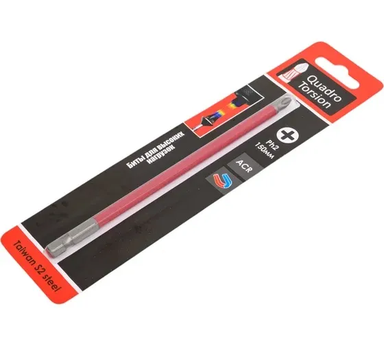Бита 1/4" Ph2х150мм магнитная (1 ) Quadro Torsion