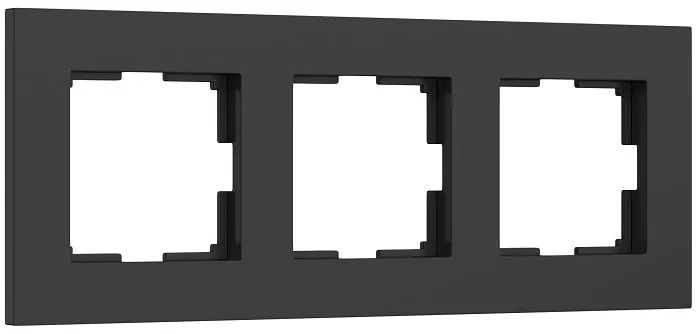 Рамка 3-я Черный матовый Slab WERKEL