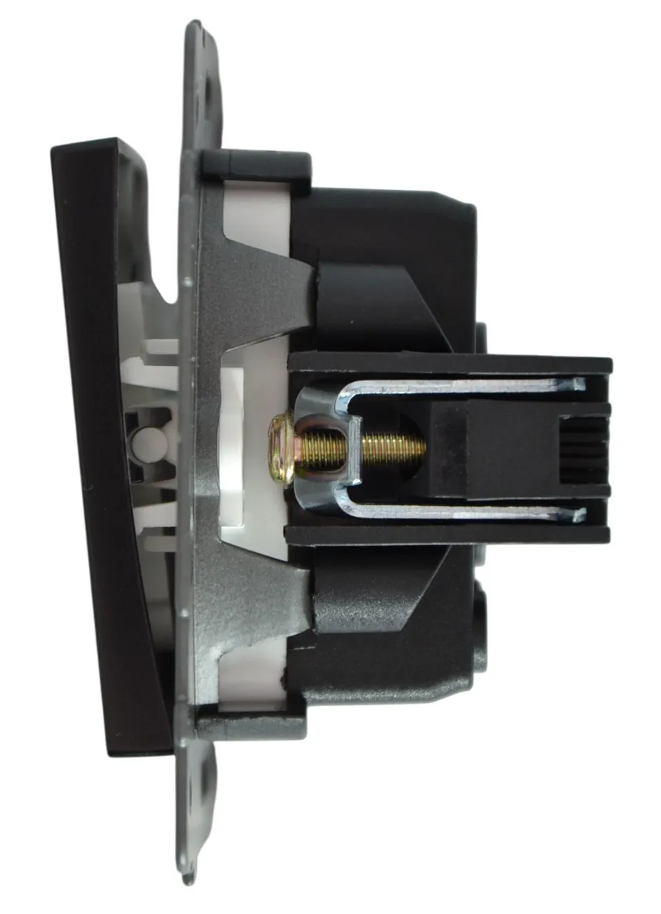 Выключатель 2-кл. с подсветкой чёрный A-011B "Aura" AWSproducts