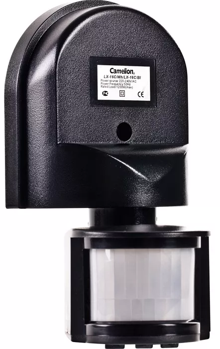 Датчик движения Camelion LX-16C/Bl, Черный, настенный, 180гр