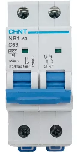 Автоматический выключатель NB1-63 C63/2 6кА CHINT