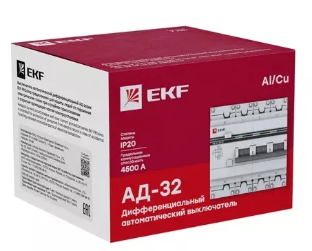 АВДТ АД-32 C40/3+N /30мА, тип АС, 4,5кА PROXIMA EKF