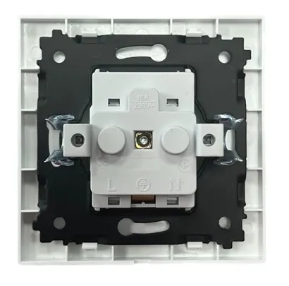 Розетка 1-я с/з белая SD-P1011W "Standard" AWSproducts