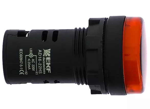 Индикатор LED красный AD16-16HS 16 мм. 230В AC IP54 EKF